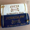 Prezent z okazji 50 rocznicy ślubu - Złote Gody - ręczniki z haftem