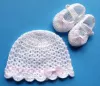 Komplet szydełkowy 2-cz. czapeczka+buciki, KOLEKCJA KOKARDKI - 4