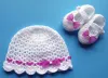 Komplet szydełkowy 2-cz. czapeczka+buciki, KOLEKCJA KOKARDKI - 8