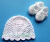 Komplet szydełkowy 2-cz. czapeczka+buciki, KOLEKCJA KOKARDKI - 11