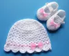 Komplet szydełkowy 2-cz. czapeczka+buciki, KOLEKCJA KOKARDKI - 12