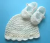 Komplet szydełkowy 2-cz. czapeczka+buciki, KOLEKCJA KOKARDKI - 5