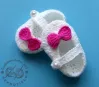 Buciki szydełkowe - KOLEKCJA KOKARDKI HANDMADE butki niemowlęce na chrzest narodziny sesja foto noworodek prezent niemowlę do chrztu - 3