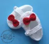 Buciki szydełkowe - KOLEKCJA KOKARDKI HANDMADE butki niemowlęce na chrzest narodziny sesja foto noworodek prezent niemowlę do chrztu - 7