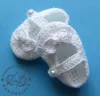 Buciki szydełkowe - KOLEKCJA KOKARDKI HANDMADE butki niemowlęce na chrzest narodziny sesja foto noworodek prezent niemowlę do chrztu - 2