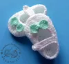 Buciki szydełkowe - KOLEKCJA KOKARDKI HANDMADE butki niemowlęce na chrzest narodziny sesja foto noworodek prezent niemowlę do chrztu - 9