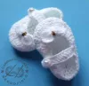 Buciki szydełkowe - KOLEKCJA KOKARDKI HANDMADE butki niemowlęce na chrzest narodziny sesja foto noworodek prezent niemowlę do chrztu - 5