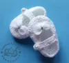 Buciki szydełkowe - KOLEKCJA KOKARDKI HANDMADE butki niemowlęce na chrzest narodziny sesja foto noworodek prezent niemowlę do chrztu - 6