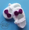 Buciki szydełkowe - KOLEKCJA KOKARDKI HANDMADE butki niemowlęce na chrzest narodziny sesja foto noworodek prezent niemowlę do chrztu - 10