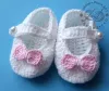 Buciki szydełkowe - KOLEKCJA KOKARDKI HANDMADE butki niemowlęce na chrzest narodziny sesja foto noworodek prezent niemowlę do chrztu - 4