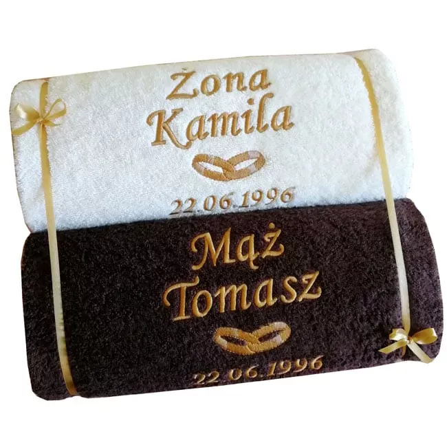 Prezent na Ślub, Rocznicę - ręczniki haftowane