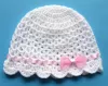 Czapeczki szydełkowe - KOLEKCJA KOKARDKI  czapeczka szydełkowa czapka niemowlęca na chrzest do chrztu narodziny roczek baby shower prezent pępkowe - 9