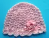 Czapeczki szydełkowe - KOLEKCJA KWIATY czapeczka szydełkowa czapka niemowlęca na chrzest do chrztu narodziny roczek - 6