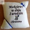 Poduszka z personalizacją na Narodziny, Chrzest, Roczek - prezent z Twoim haftem - 27