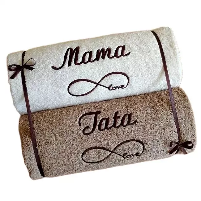 Prezent dla Mamy, Taty - ręczniki z haftem, napisem