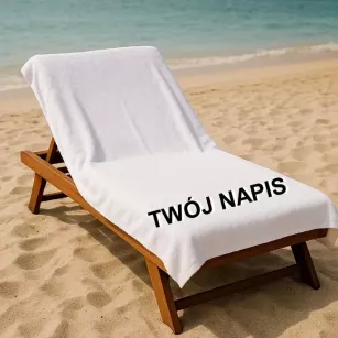 Ręcznik plażowy na leżak plażę DUŻY 100x150 bawełna Z NAPISEM