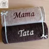 Ręcznik z napisem Mama, Tata