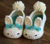 Buciki szydełkowe ZAJĄCZKI butki niemowlęce na narodziny sesja foto noworodek prezent niemowlę baby shower pępkowe - 4