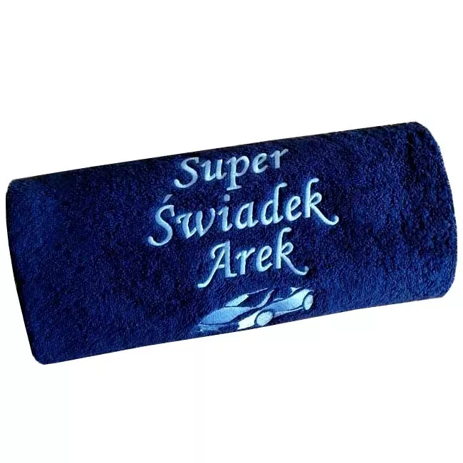 Prezent dla Świadka - ręcznik personalizowany z napisem, haftem na zamówienie