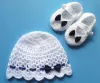 Komplet szydełkowy 2-cz. czapeczka+buciki, KOLEKCJA KOKARDKI - 5
