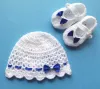 Komplet szydełkowy 2-cz. czapeczka+buciki, KOLEKCJA KOKARDKI - 6