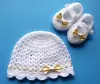 Komplet szydełkowy 2-cz. czapeczka+buciki, KOLEKCJA KOKARDKI - 7