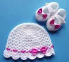 Komplet szydełkowy 2-cz. czapeczka+buciki, KOLEKCJA KOKARDKI - 2