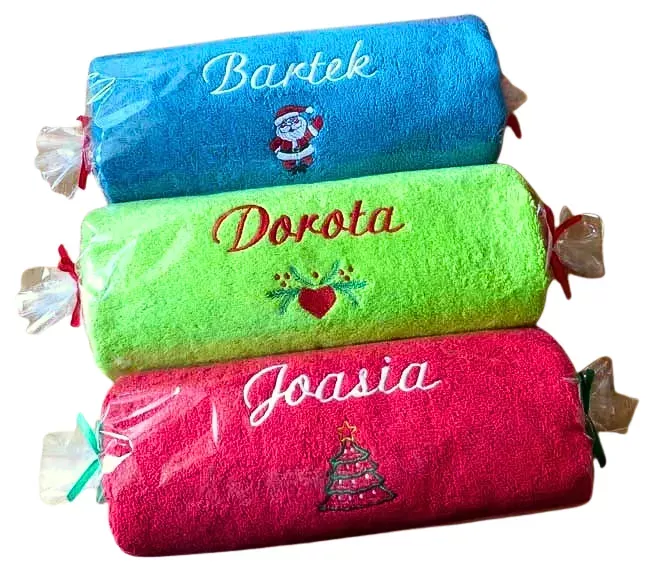 Prezent na święta, pod choinkę - praktyczny i wyjątkowy - ręcznik z haftem
