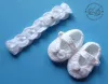 Komplet szydełkowy 2-cz. opaska+buciki, KOLEKCJA KOKARDKI HANDMADE - 7