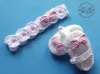 Komplet szydełkowy 2-cz. opaska+buciki, KOLEKCJA KOKARDKI HANDMADE - 9