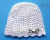 Czapeczki szydełkowe - KOLEKCJA GROSZKI czapeczka szydełkowa czapka niemowlęca na chrzest do chrztu narodziny roczek - 16