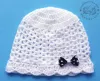 Czapeczki szydełkowe - KOLEKCJA GROSZKI czapeczka szydełkowa czapka niemowlęca na chrzest do chrztu narodziny roczek - 8