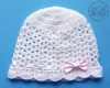 Czapeczki szydełkowe - KOLEKCJA GROSZKI czapeczka szydełkowa czapka niemowlęca na chrzest do chrztu narodziny roczek - 9