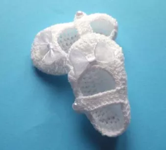 Buciki szydełkowe - KOLEKCJA KOKARDKI butki niemowlęce do chrztu na chrzest narodziny sesja foto noworodek niemowlę