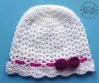Czapeczki szydełkowe - KOLEKCJA KOKARDKI HANDMADE czapeczka szydełkowa czapka niemowlęca na chrzest do chrztu narodziny roczek - 8