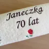 Prezent na 70 urodziny - ręcznik z haftem