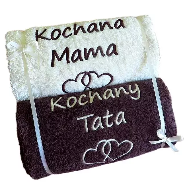 Prezent dla Rodziców, Mamy, Taty - ręczniki haftowane