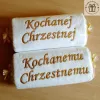 Prezent dla Chrzestnej Chrzestnego na podziękowania - ręcznik z napisem - 5