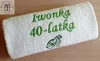 Prezent na 40 urodziny - ręcznik z imieniem i grafiką