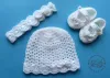 Komplet szydełkowy 3-cz. czapeczka+opaska+buciki, KOLEKCJA KOKARDKI HANDMADE - 5