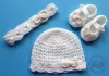 Komplet szydełkowy 3-cz. czapeczka+opaska+buciki, KOLEKCJA KOKARDKI HANDMADE - 9