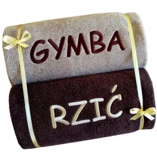 Prezent na Barbórkę, Dzień Górnika - 2 RĘCZNIKI gymba rzić