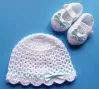 Komplet szydełkowy 2-cz. czapeczka+buciki, KOLEKCJA KOKARDKI - 5