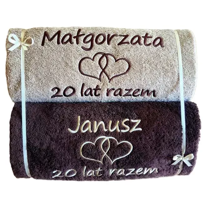 Porcelanowe Gody - 20 Rocznica ślubu - prezent personalizowany z haftem