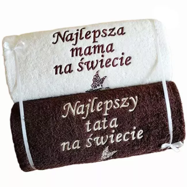 Prezent dla Mamy i Taty - ręczniki z haftem
