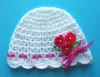 Czapeczki szydełkowe - KOLEKCJA KWIATY czapeczka szydełkowa czapka niemowlęca na chrzest do chrztu narodziny roczek - 5