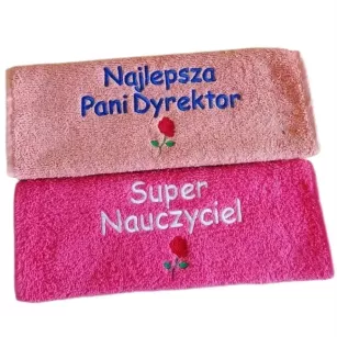 Prezent dla Wychowawczyni, Nauczycielki - ręcznik z napisem, haftem