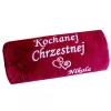 Podziękowania dla Chrzestnej na Chrzest - ręcznik z napisem, haftem