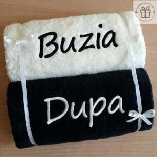 Śmieszny ręcznik Buzia / Dupa - wyjątkowy prezent!