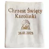 Kocyk do chrztu dla dziecka z imieniem i datą chrztu